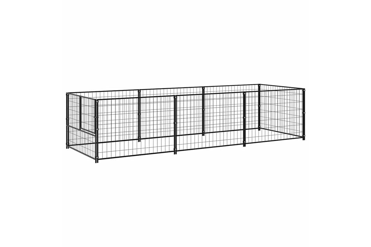 Vidaxl 3082093 Dog Kennel Black 3 M2 Steel