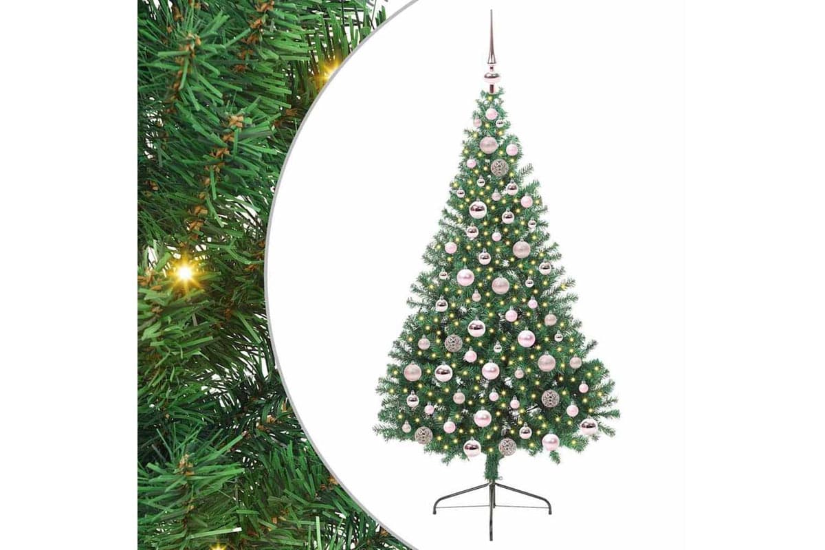 Vidaxl Artificial Pre-lit Christmas Tree Green 180 Cm Pvc