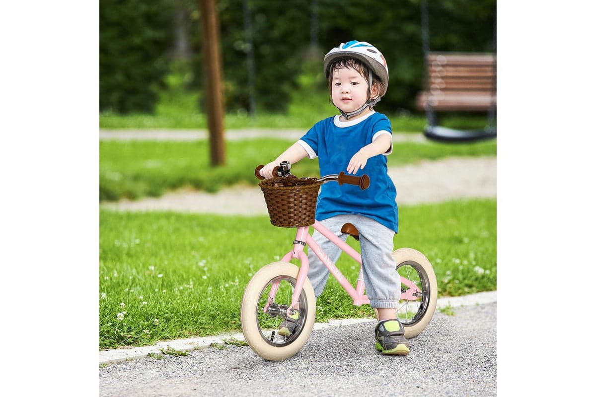 Homcom 370-206PK 12" Kids Balance Toddler Bike | Red