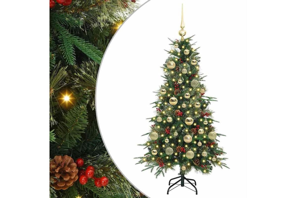Vidaxl Artificial Hinged Christmas Tree Green 120 Cm Pe And Pvc