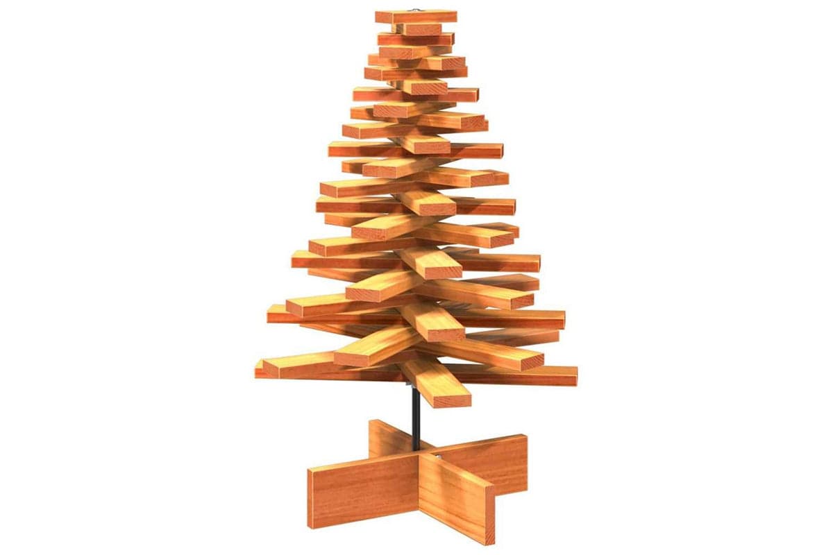 Vidaxl Wooden Christmas Tree For Decoration Wax Brown 80 Cm