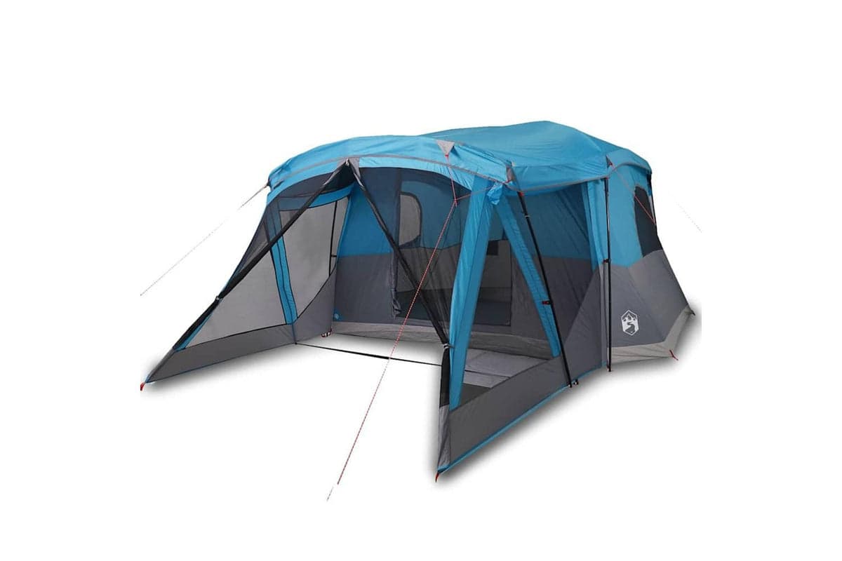 Vidaxl Camping Tent With Porch 4-person Blue Waterproof