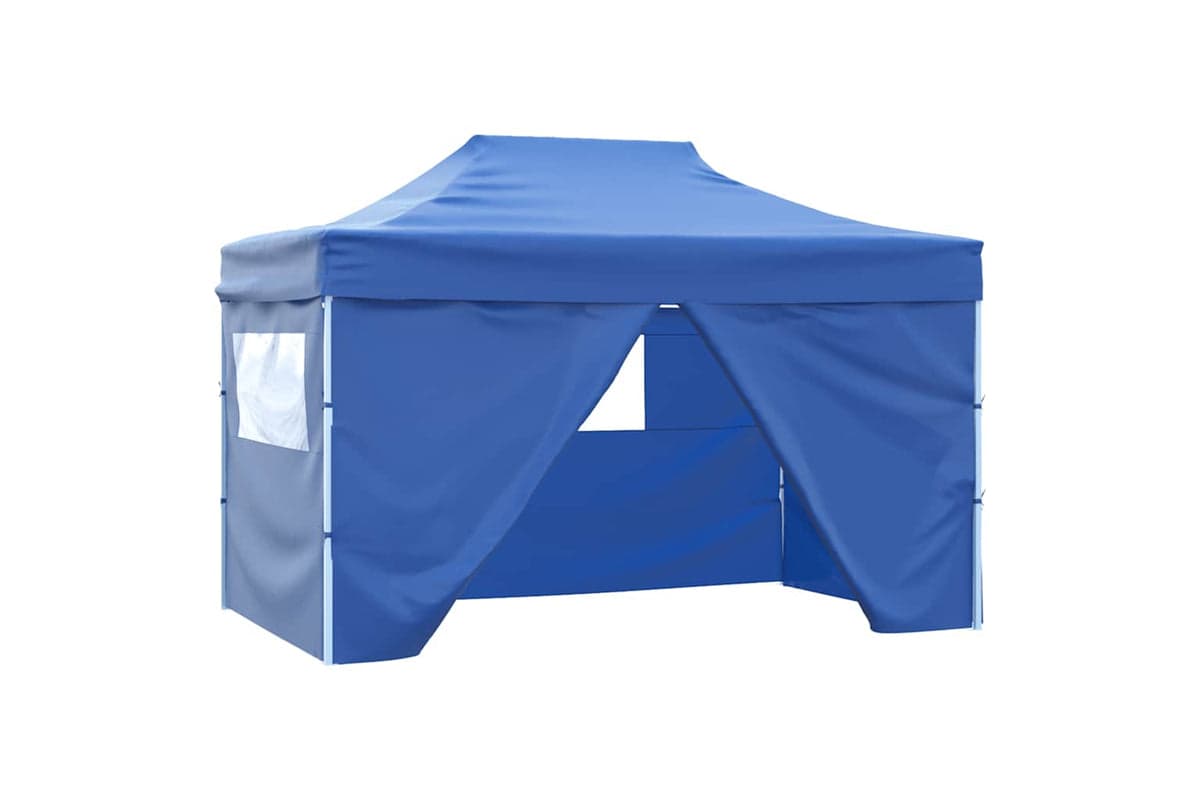 Vidaxl Professional Folding Party Tent With 4 Sidewalls 3x4 M Steel Blue