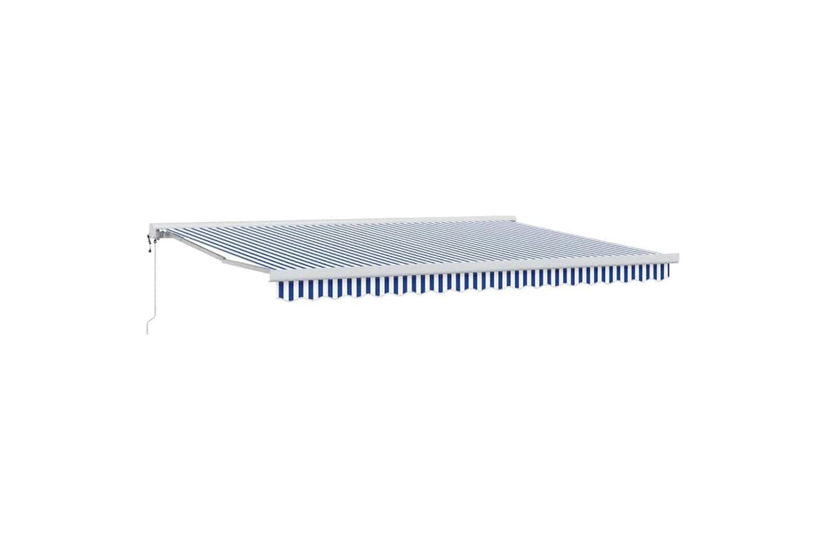 Vidaxl Retractable Awning Blue And White 450 X 300 Cm Fabric Metal