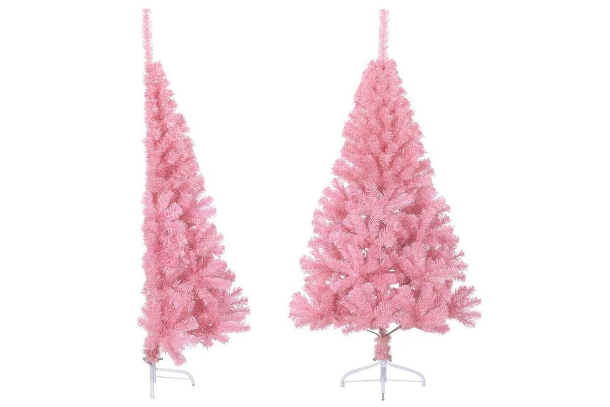 Vidaxl Artificial Half Christmas Tree With Stand Pink 150 Cm Pvc