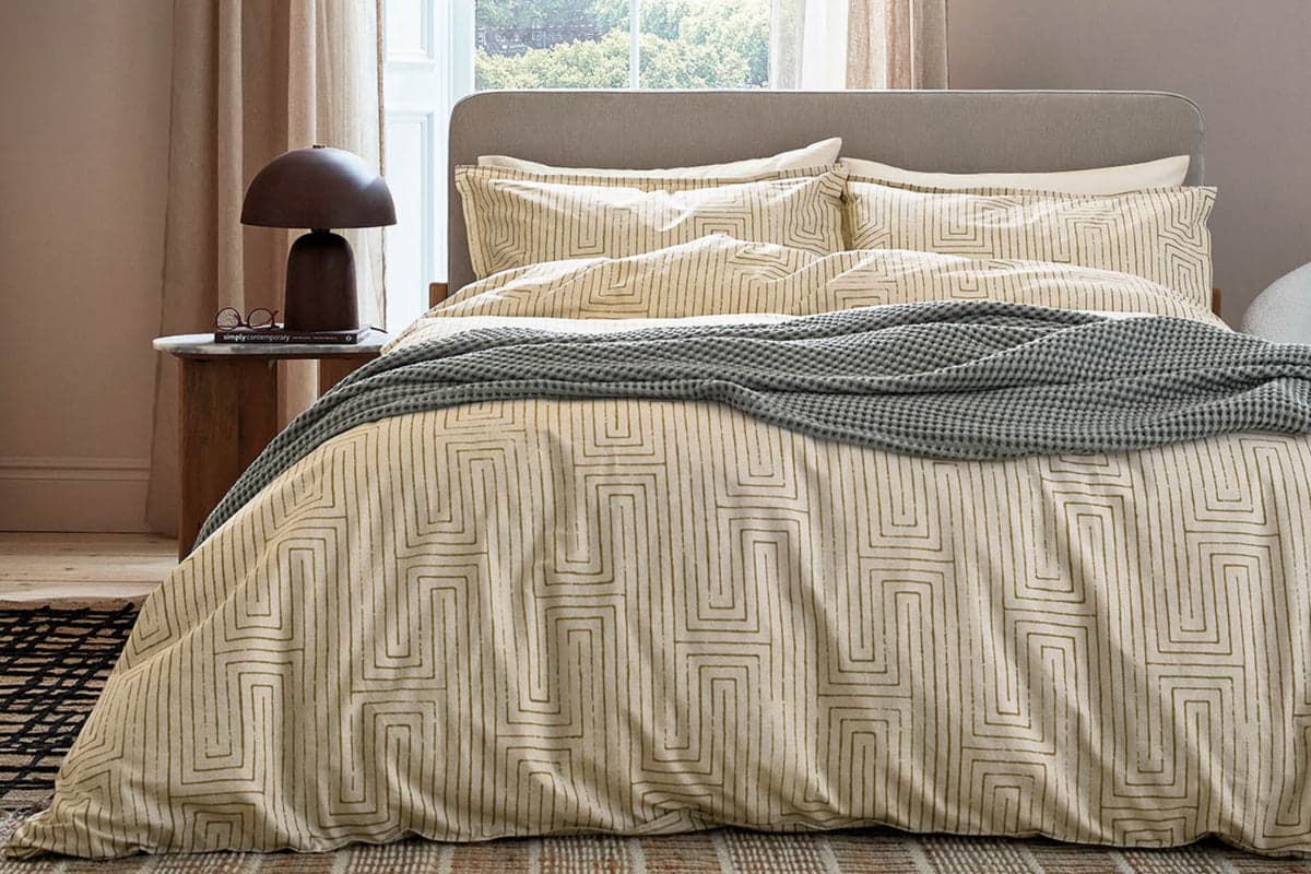 Murmur | Pia Duvet Cover Set | Ochre | King