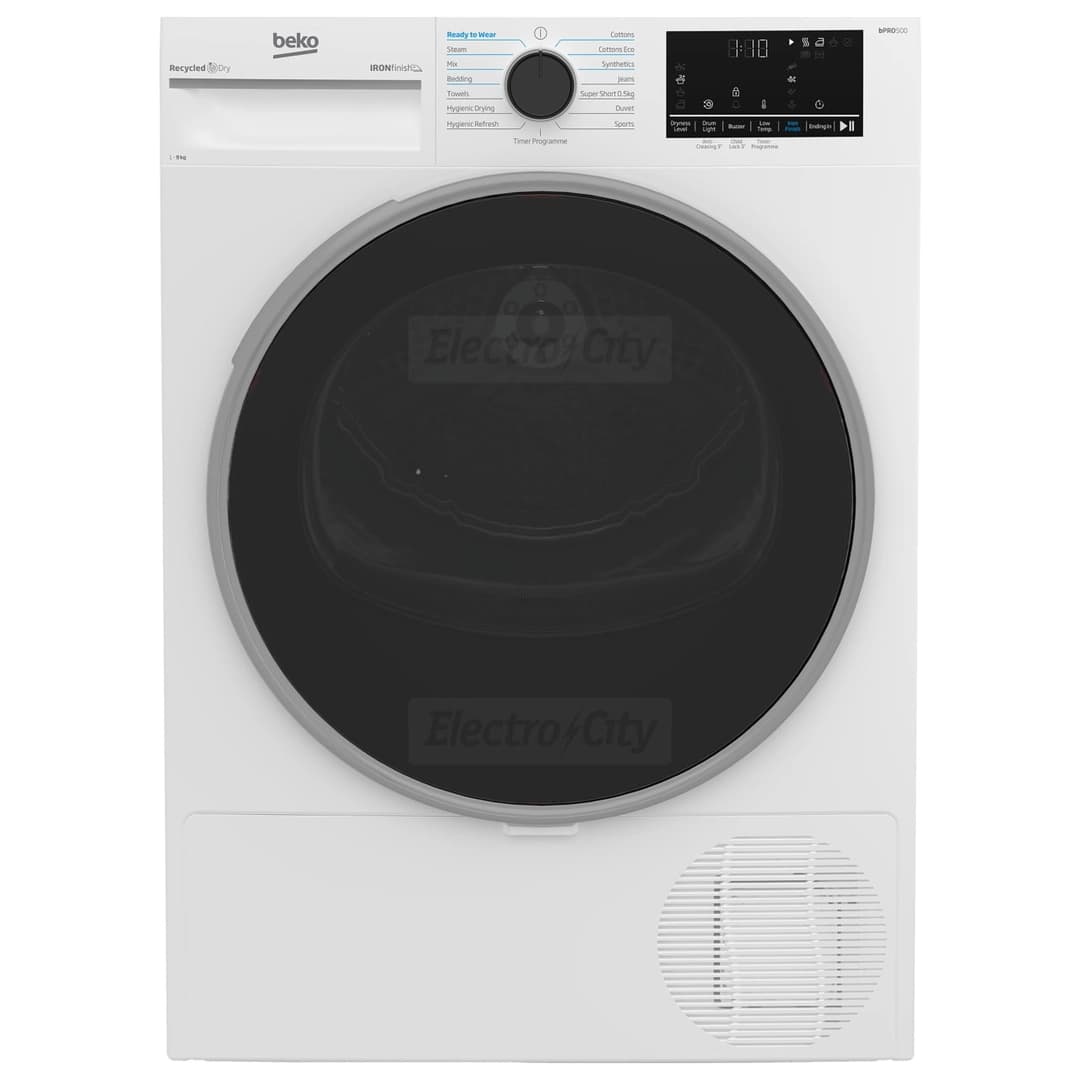 Beko 9kg Freestanding Heat Pump Tumble Dryer with IronFinish Technology | White