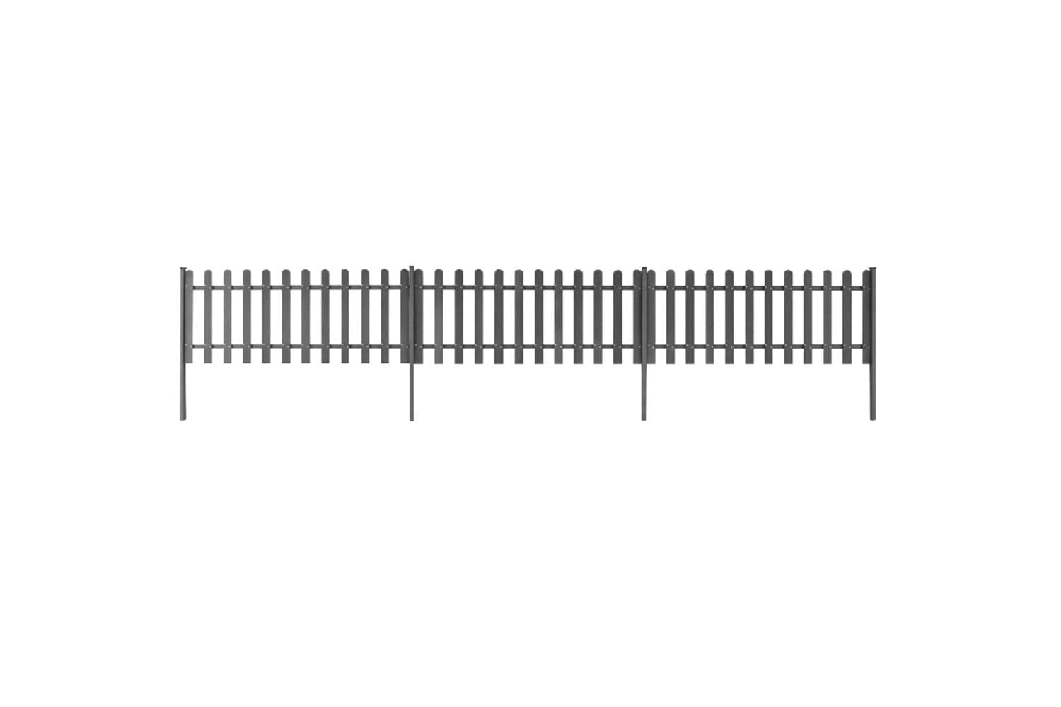 vidaXL 42826 Picket Fence With Posts 3 Pcs Wpc 600x60cm