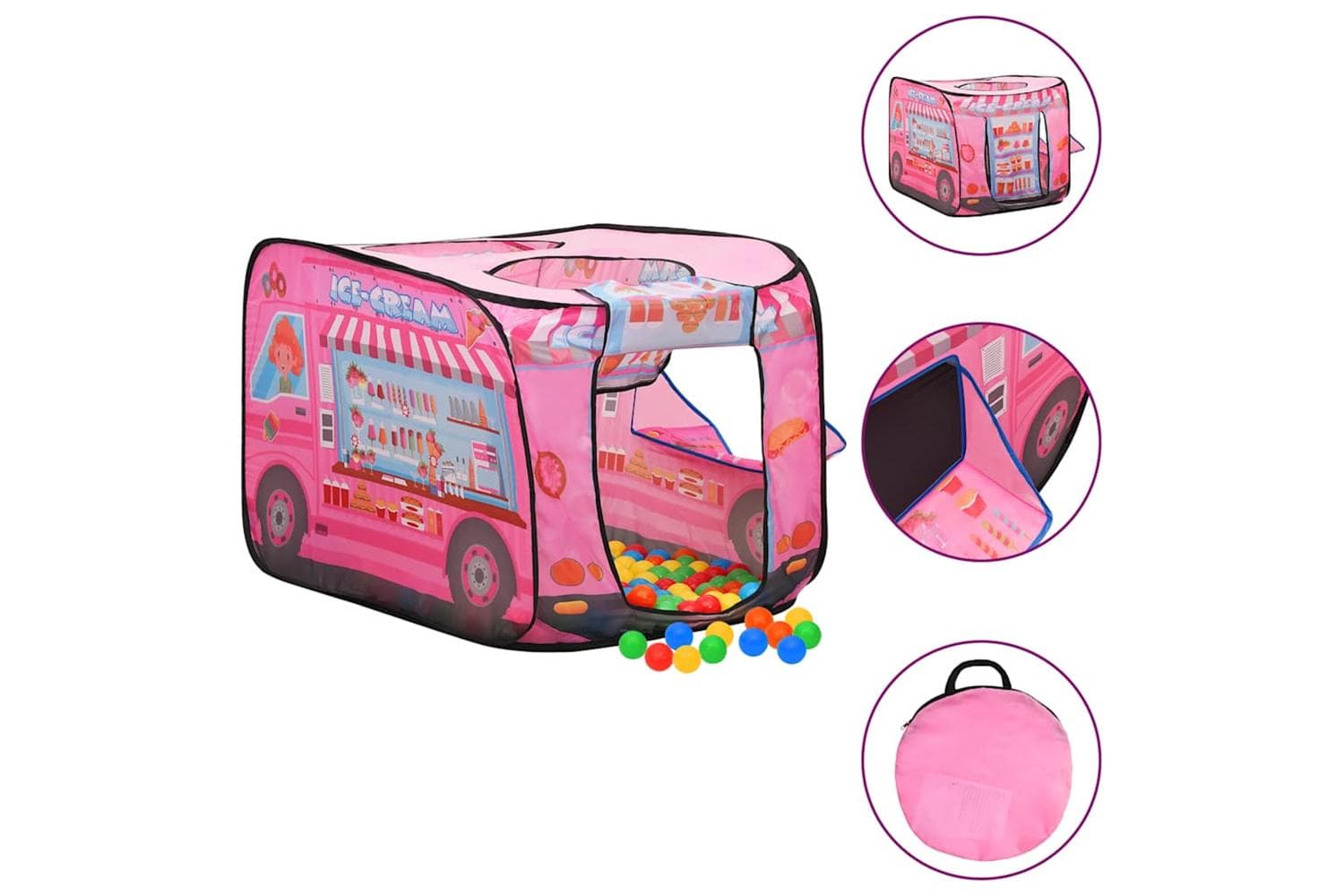 vidaXL Children Play Tent With 250 Balls Pink