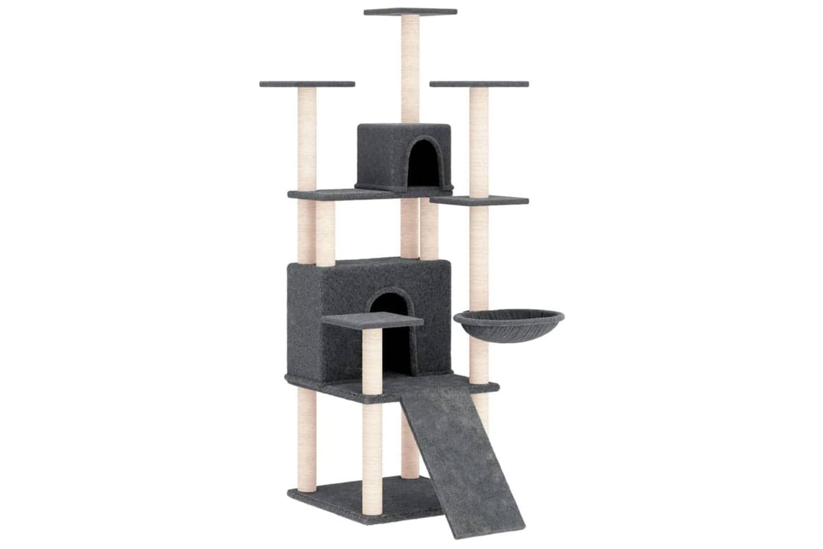 Cat Tree With Sisal Scratching Posts Dark Grey 154 Cm