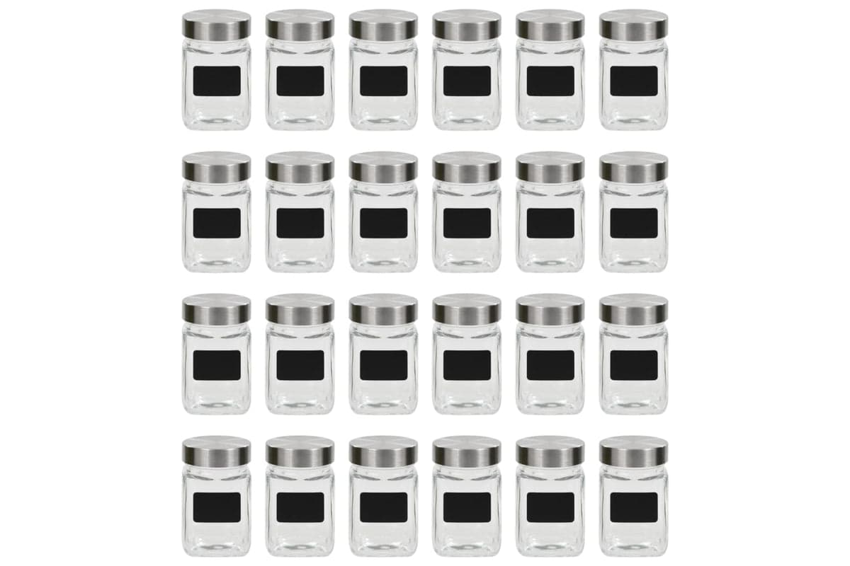 Vidaxl 50856 Storage Jars With Sticker 24 Pcs 300 Ml