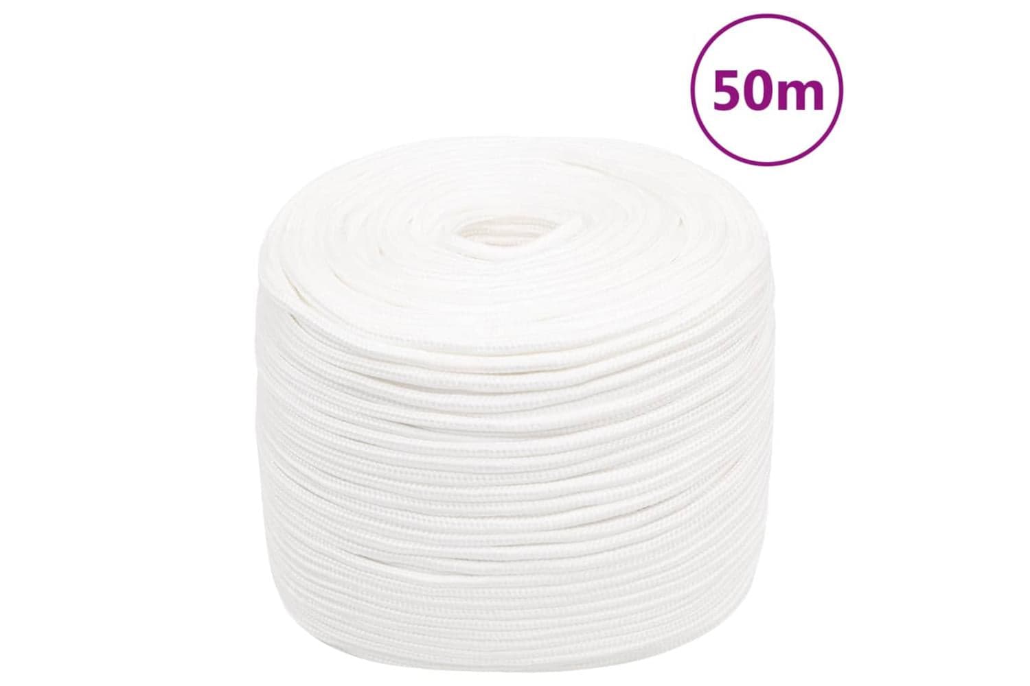 vidaXL 152550 Boat Rope Full White 6mm 50 M Polypropylene