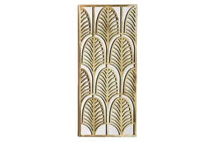 Framed Rectangular Mirrored Wall Art | Gold | 90 x 40 cm