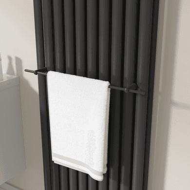 Black Designer Towel Holder for Steel & Electric Radiators - 620mm