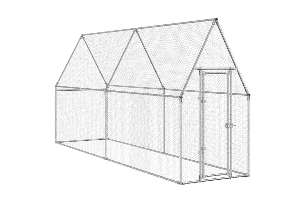 Vidaxl Chicken Cage Silver 400x100x190 Cm Galvanised Steel