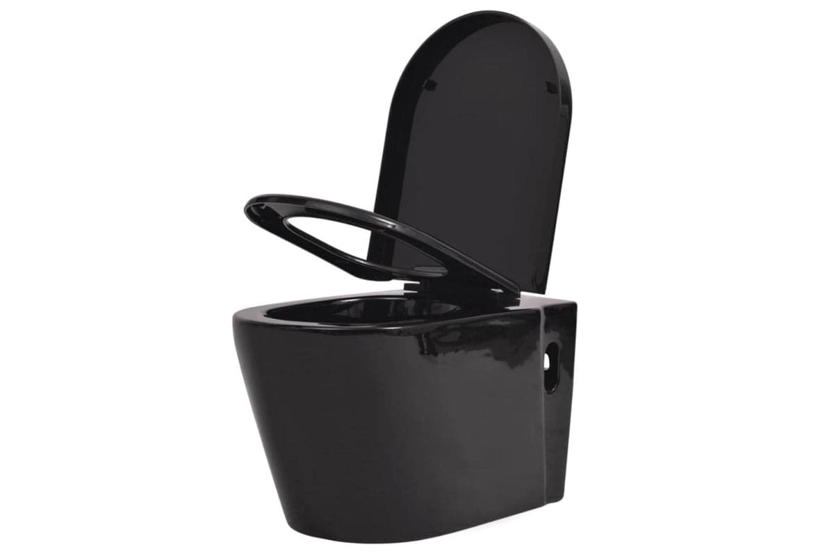 Vidaxl 244271 Wall Hung Toilet Ceramic Black