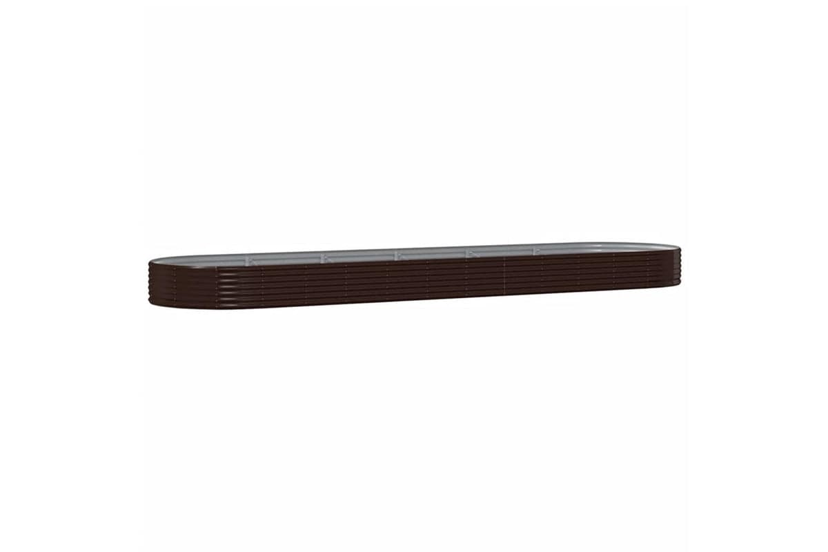 vidaXL 319045 Garden Raised Bed Powder-coated Steel 523x140x36cm Brown