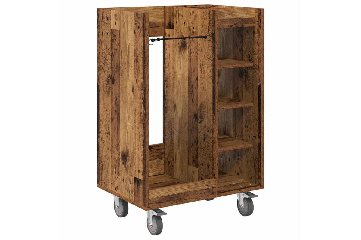 Vidaxl Golf Cabinet With Wheel Plain Old Wood 65 X 45 X 98 Cm