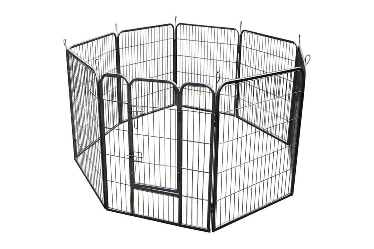 RayGar Heavy Duty 8 Panel Pet Enclosure | Xl | Grey
