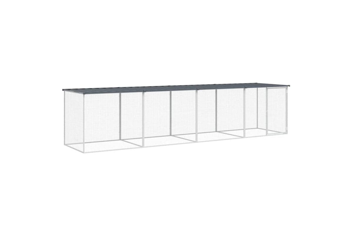 vidaXL 3189050 Chicken Cage With Roof Anthracite 403x98x90cm Galvanised Steel