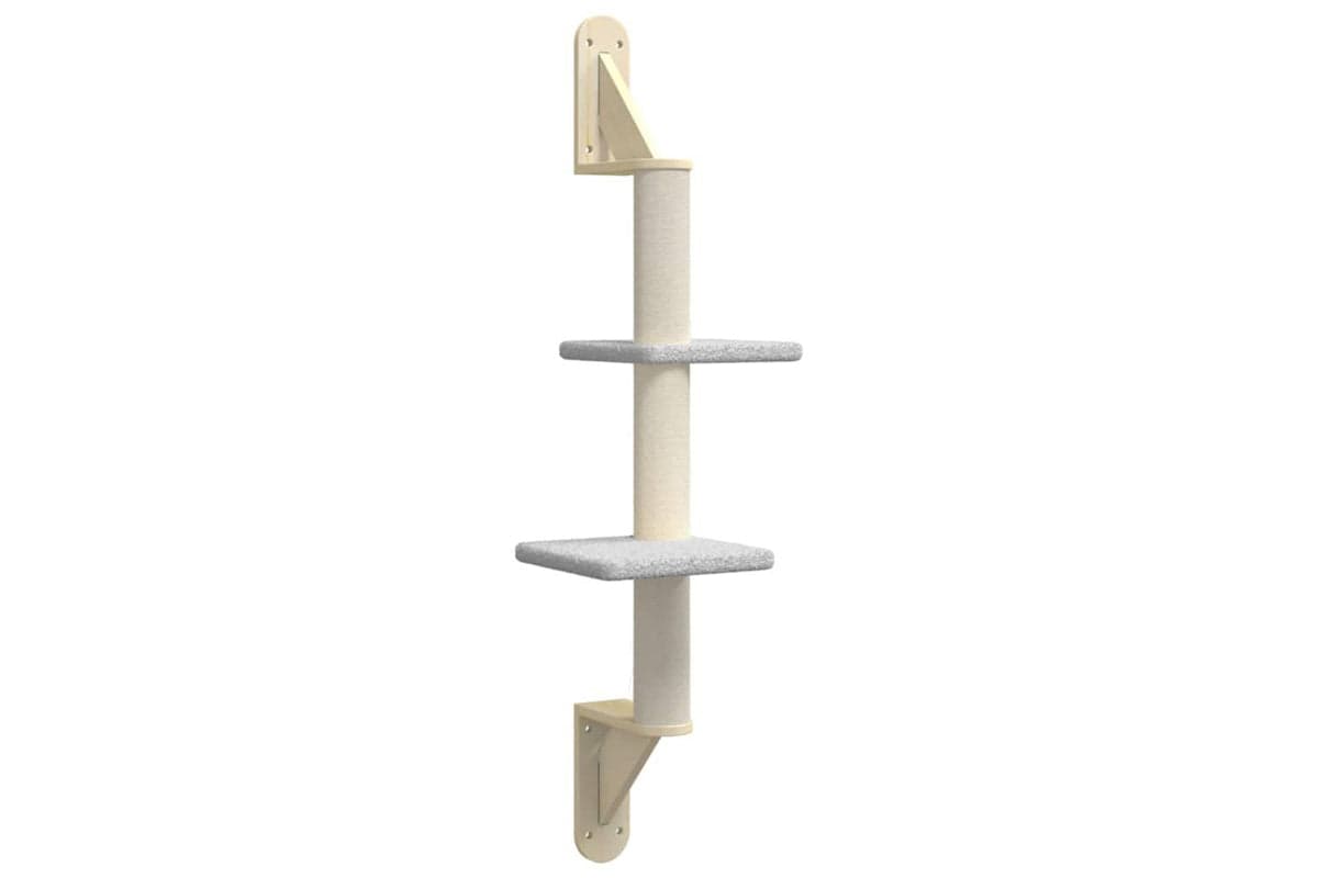 Vidaxl Wall-mounted Cat Tree With Scratching Post Light Grey 108 Cm