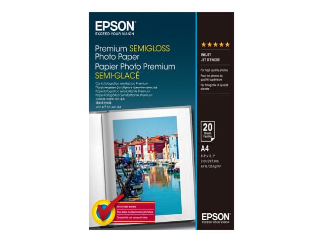 EPSON - Premium Semigloss Photo Paper - photo paper - semi-glossy - 20 sheet(s) - A4