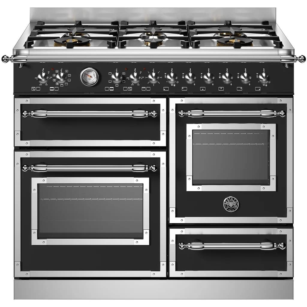 Bertazzoni Heritage 100CM Dual Fuel Range Cooker - Nero Matt | HER106L3ENET