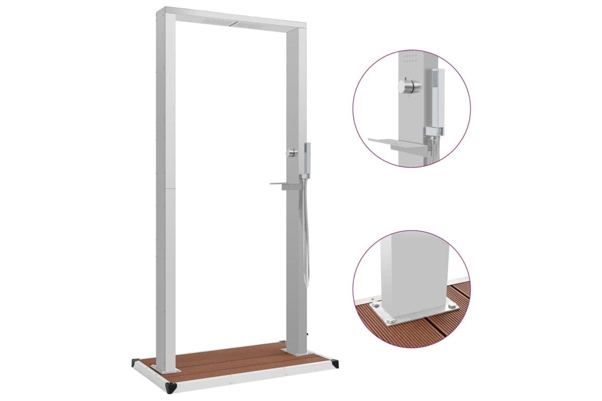 Vidaxl 3051293 Outdoor Shower With Tray Wpc Stainless Steel