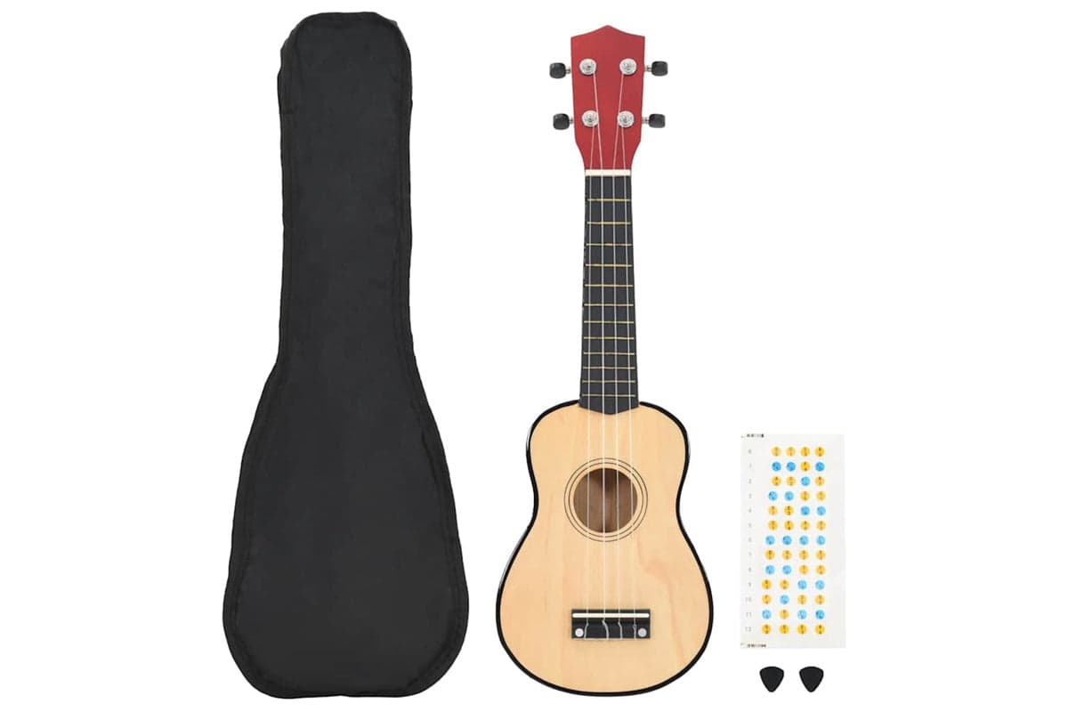 vidaXL 70151 Soprano Ukulele Set With Bag For Kids Light Wood 23"