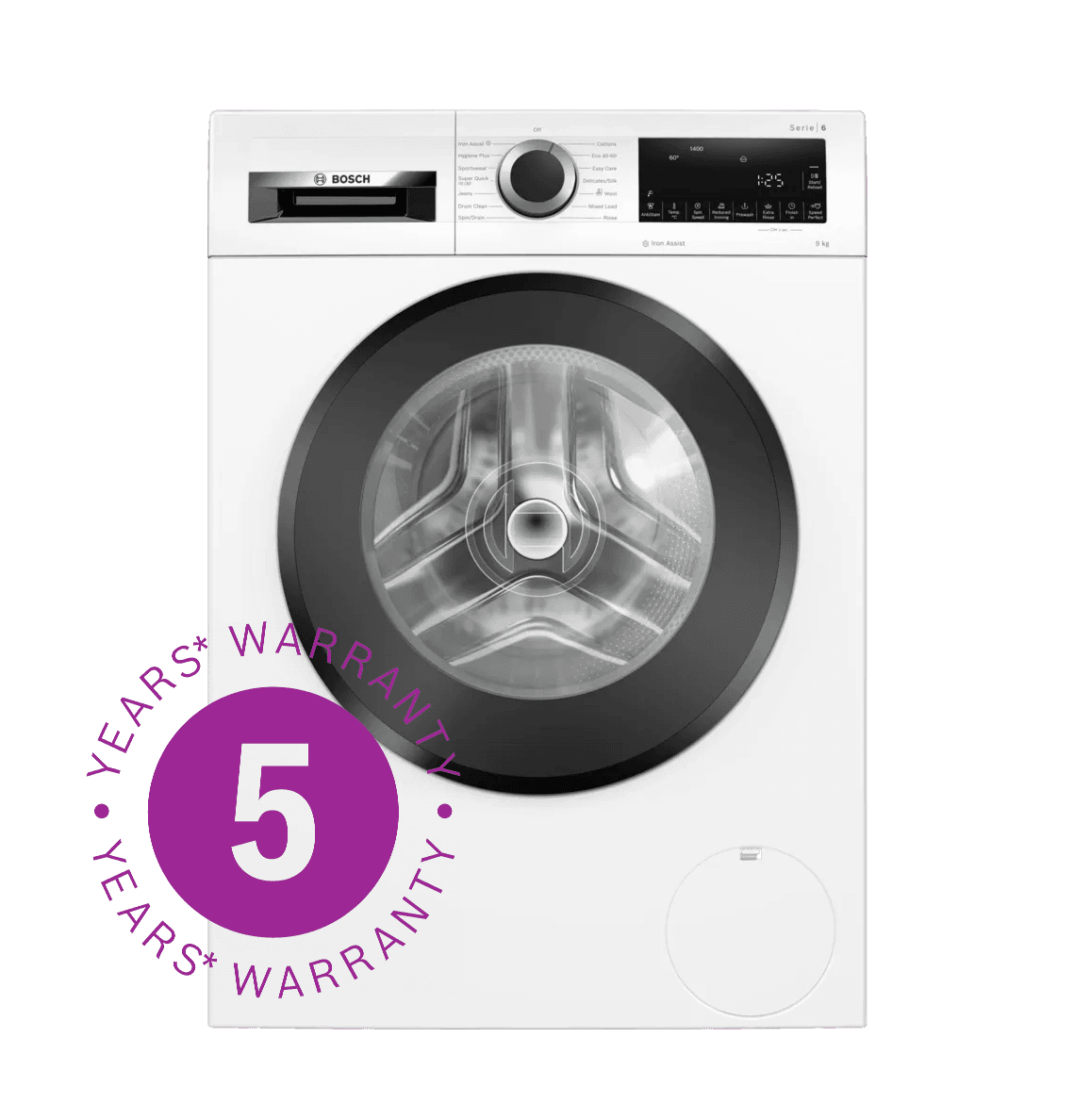 Bosch Series 6 WGG24400GB, 9KG, 1400rpm, Washing Machine, White