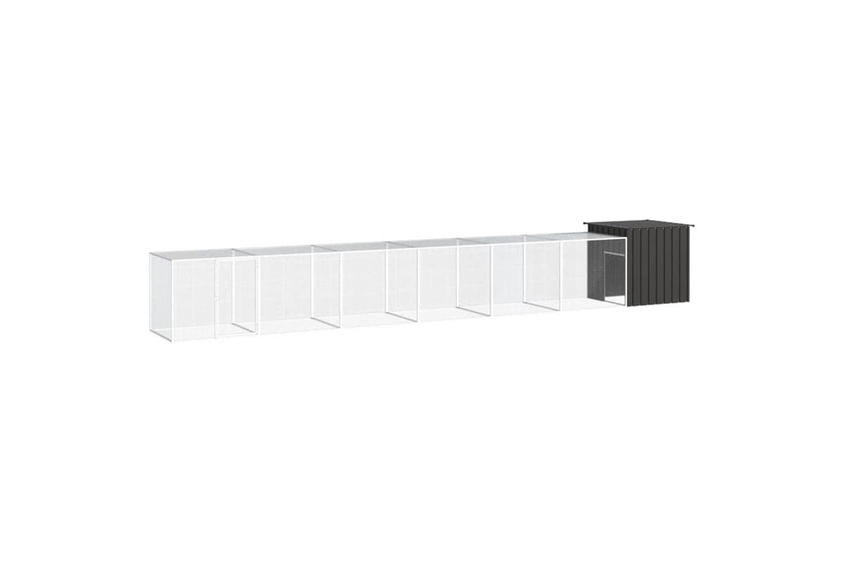 vidaXL 3106456 Chicken Cage Anthracite 700x91x100cm Galvanised Steel