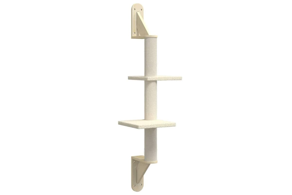 Vidaxl Wall-mounted Cat Tree With Scratching Post Cream 108 Cm