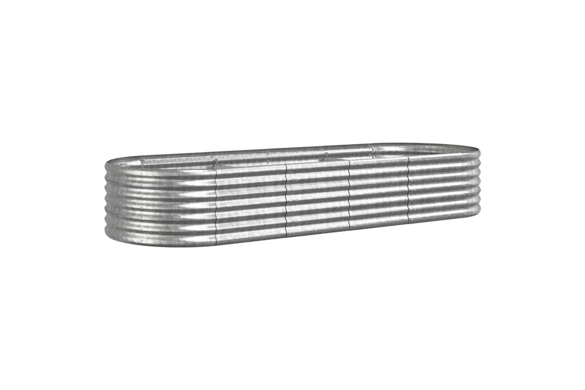 vidaXL 318922 Garden Raised Bed Powder-coated Steel 224x80x36cm Silver