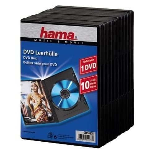 HAMA - STANDARD DVD JEWEL CASE 10 PACK BLK