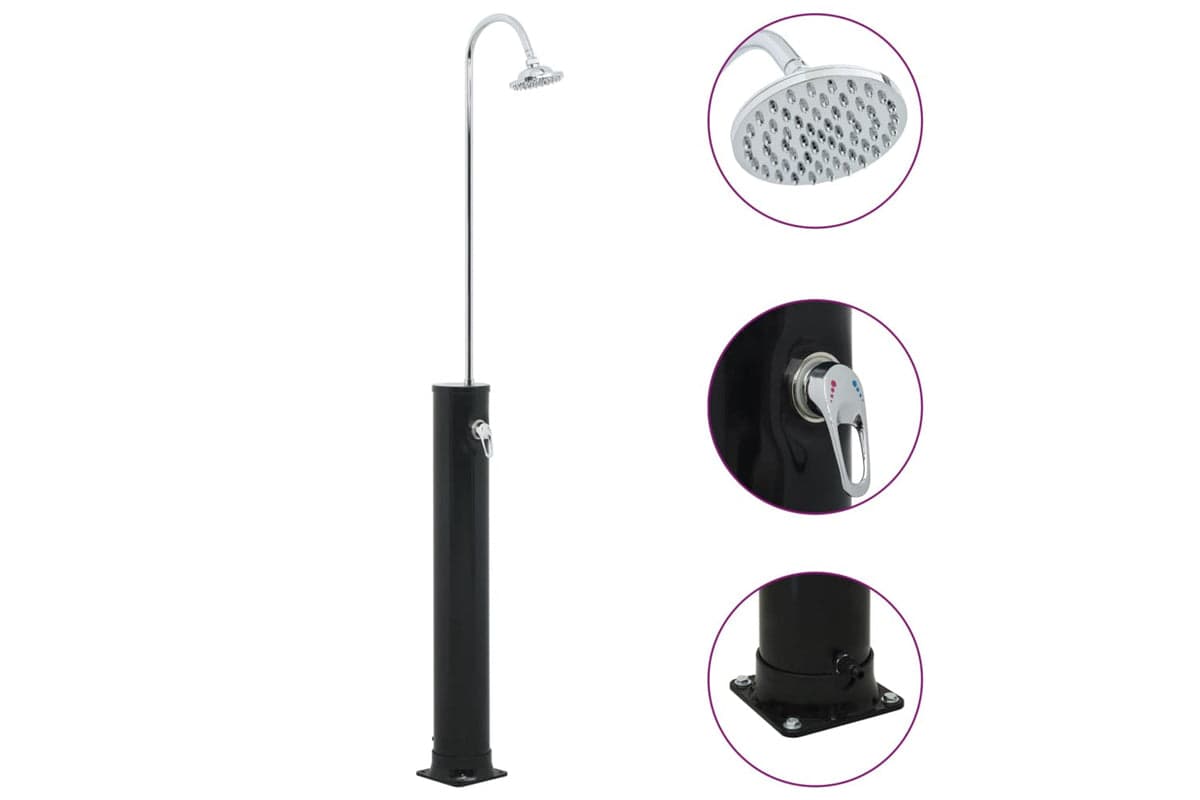 vidaXL 92309 Solar Shower Black 214cm 20 L