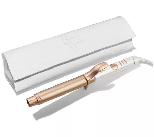 BEAUTY WORKS Professional 32 mm Curling Tong – White & Gold