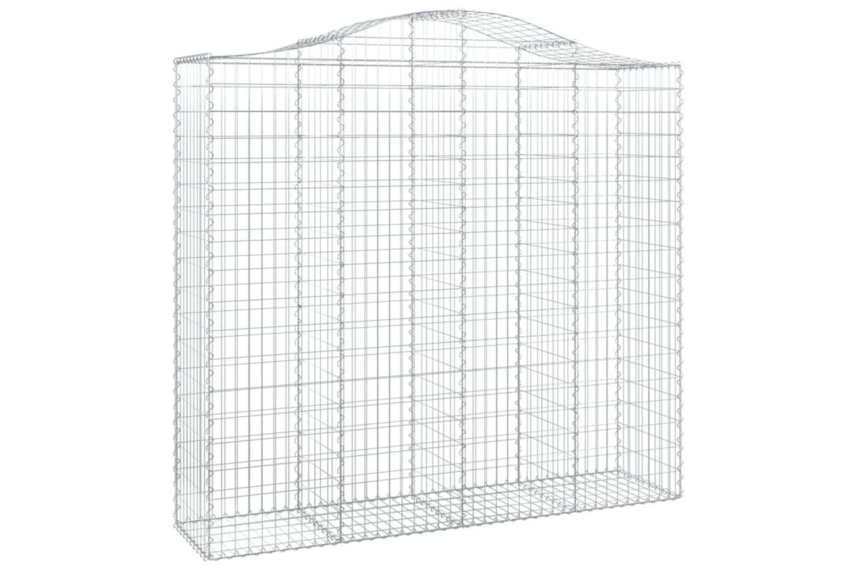 vidaXL 153399 Arched Gabion Basket 200x50x180/200cm Galvanised Iron