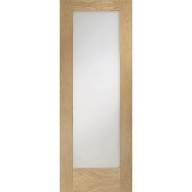 Internal Oak Fully-Glazed Door with Clear Glass - Unfinished - 2040 x 726 x 40mm - Pattern 10 - XL Joinery