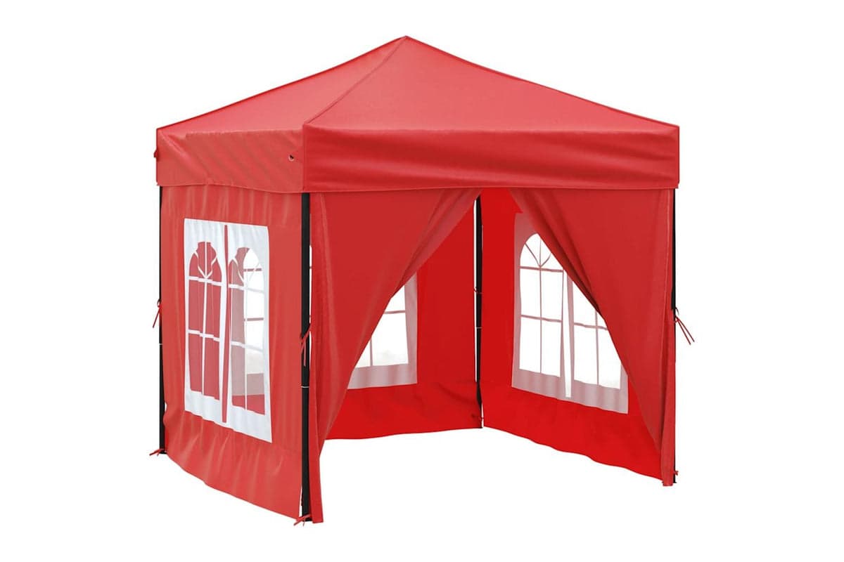 Vidaxl 93506 Folding Party Tent With Sidewalls Red 2x2 M