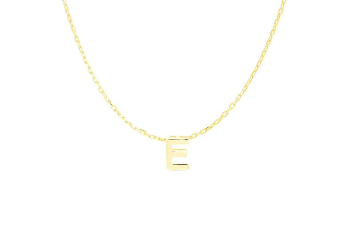 Luxenter Sterling Silver Gold Letter Necklace, Luxury Fashion Jewellery