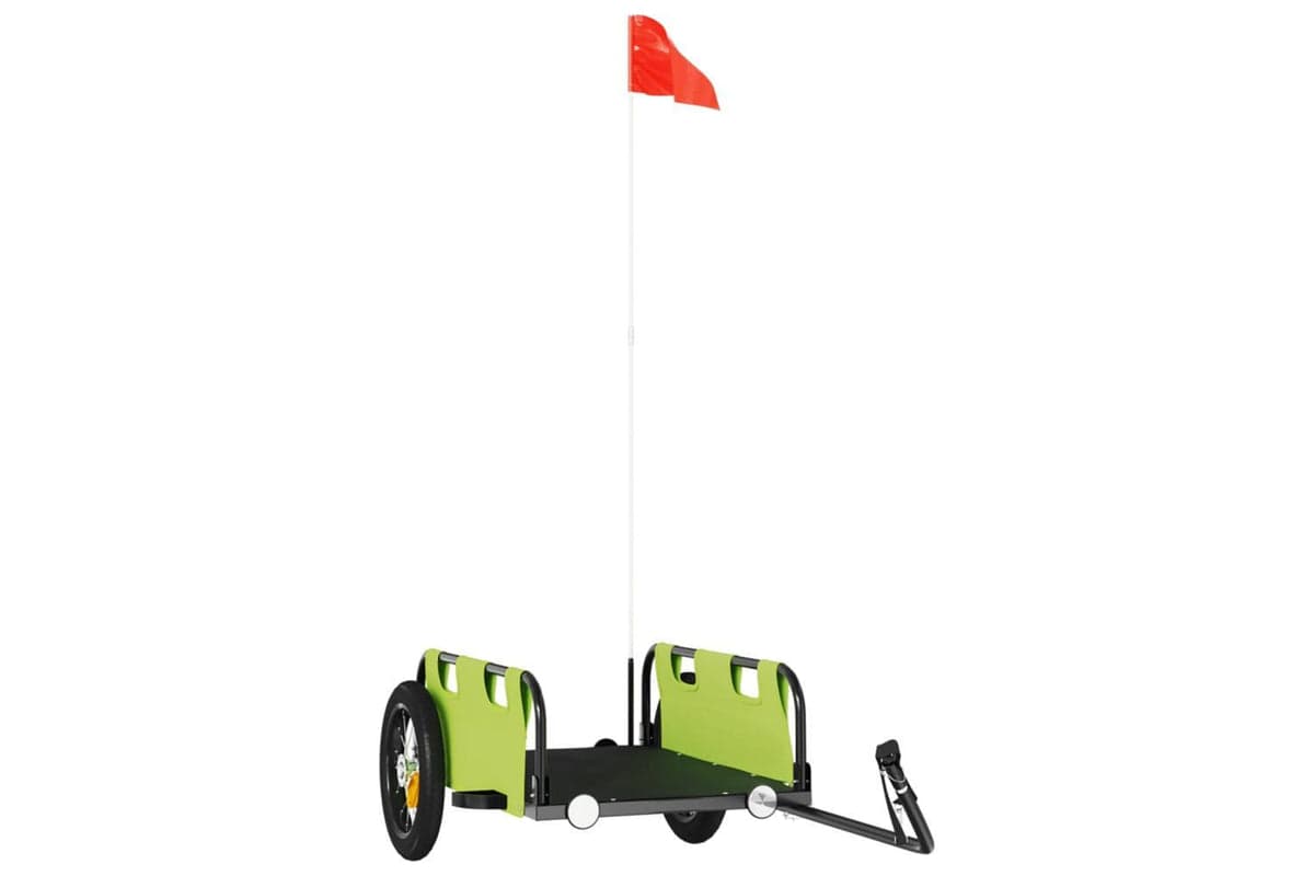 Vidaxl Bike Trailer Green Oxford Fabric And Iron