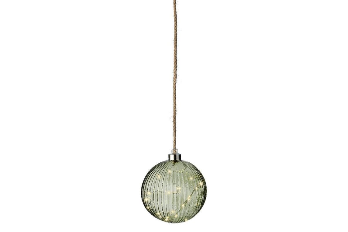 Christmas Decoration | Micro LED Ball | Green/Warm White | 14cm