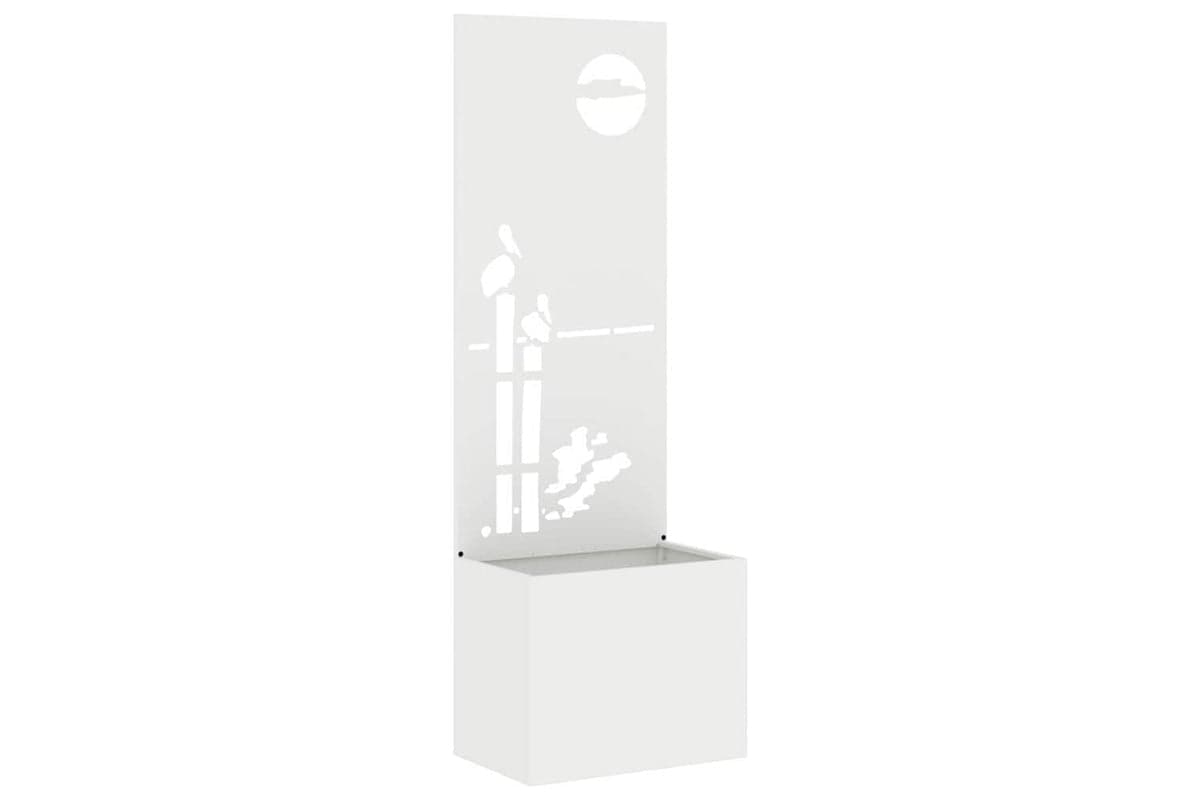 Garden Privacy Screen White 50 X 140 Cm Cold-rolled Steel