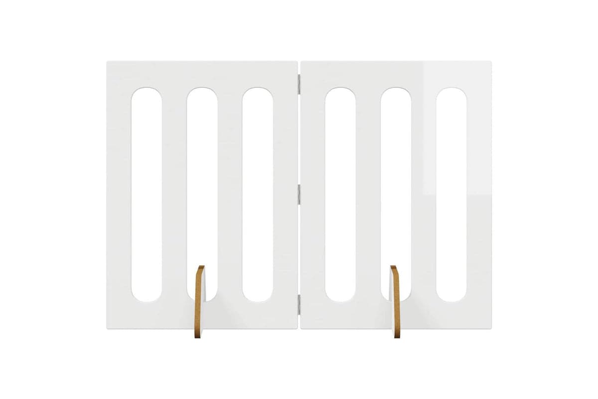 Vidaxl Folding Pet Fence 2 Pcs High Gloss White 1005 X 38 X 70 Cm