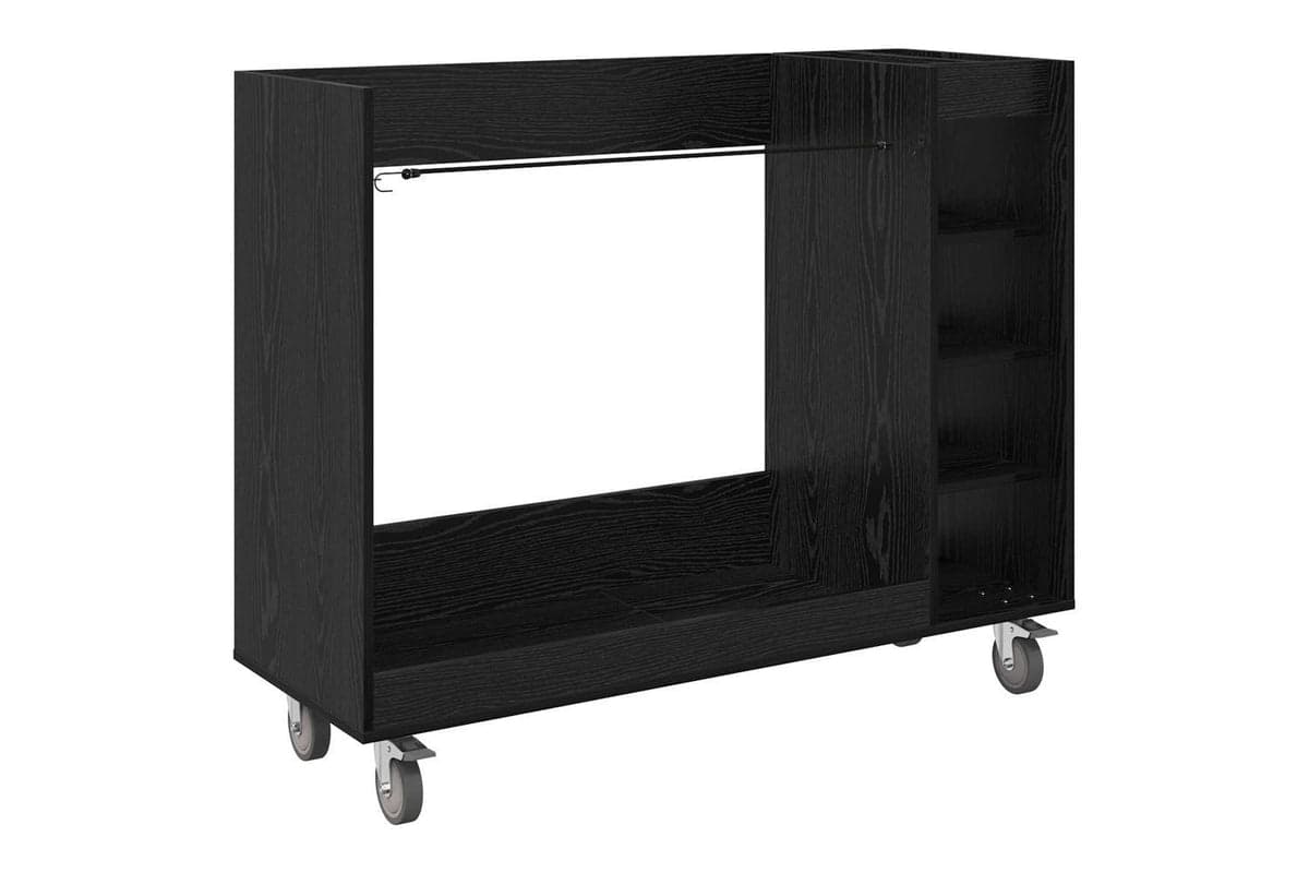 Vidaxl Golf Cabinet With Wheel Plain Black Oak 120 X 45 X 98 Cm