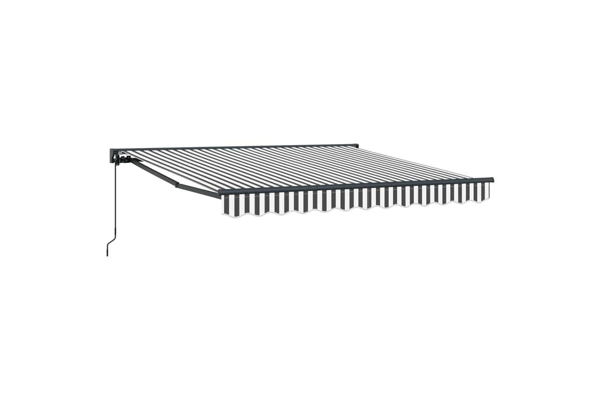 Vidaxl Retractable Awning Anthracite And White 350x250 Cm Fabric