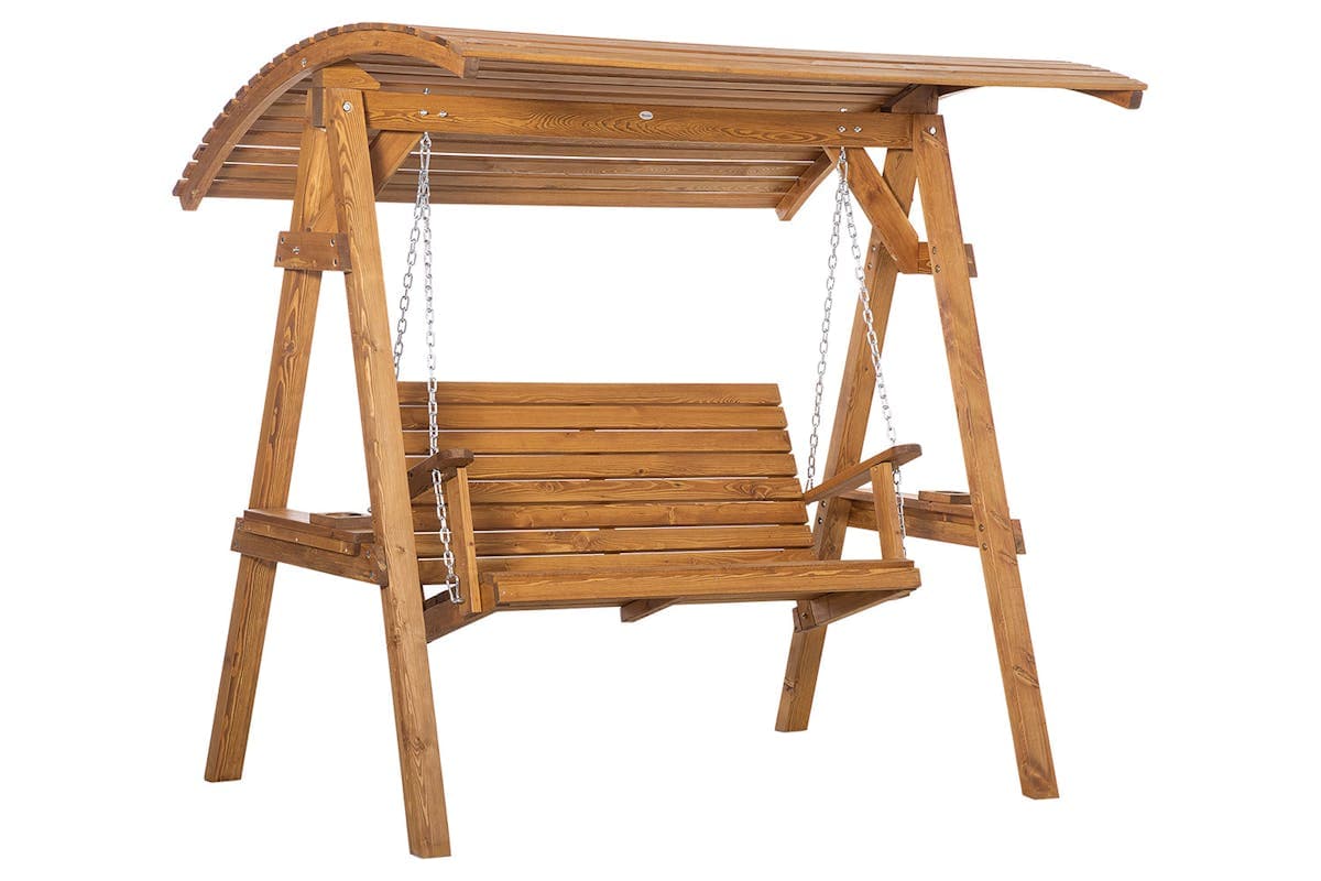 Outsunny 2 Seater Garden Swing Seat Swing Chair | Brown