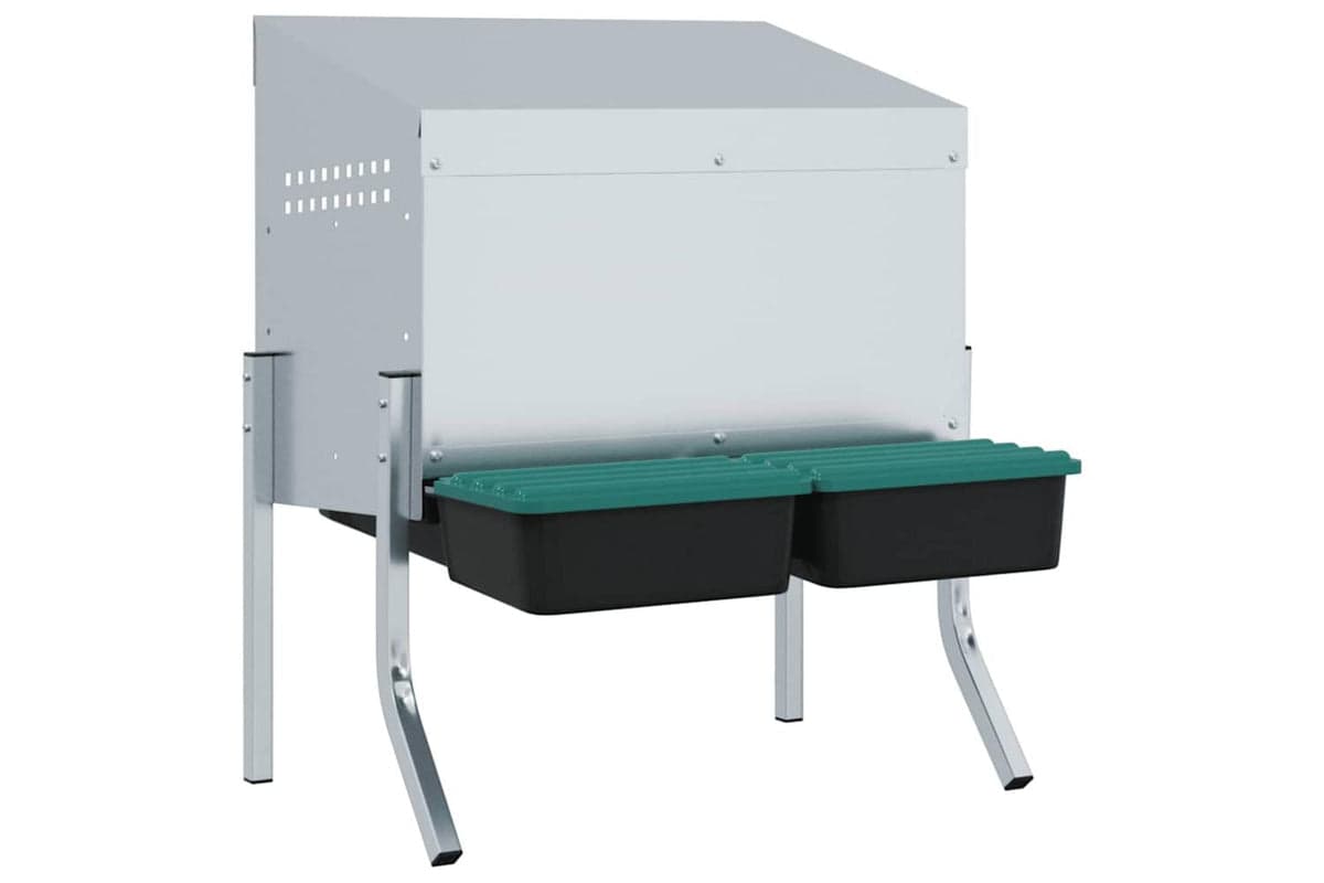 Vidaxl Chicken Nesting Box 2 Compartments With Legs Galvanised Steel
