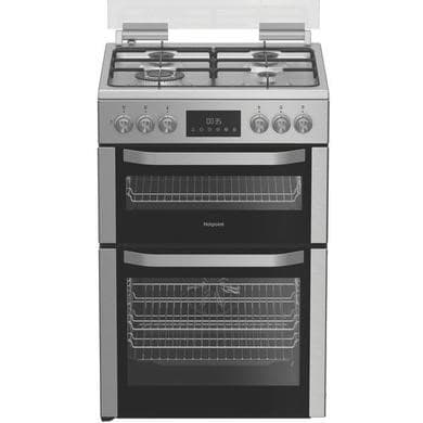Hotpoint 60cm Dual Fuel Cooker with Glass Lid