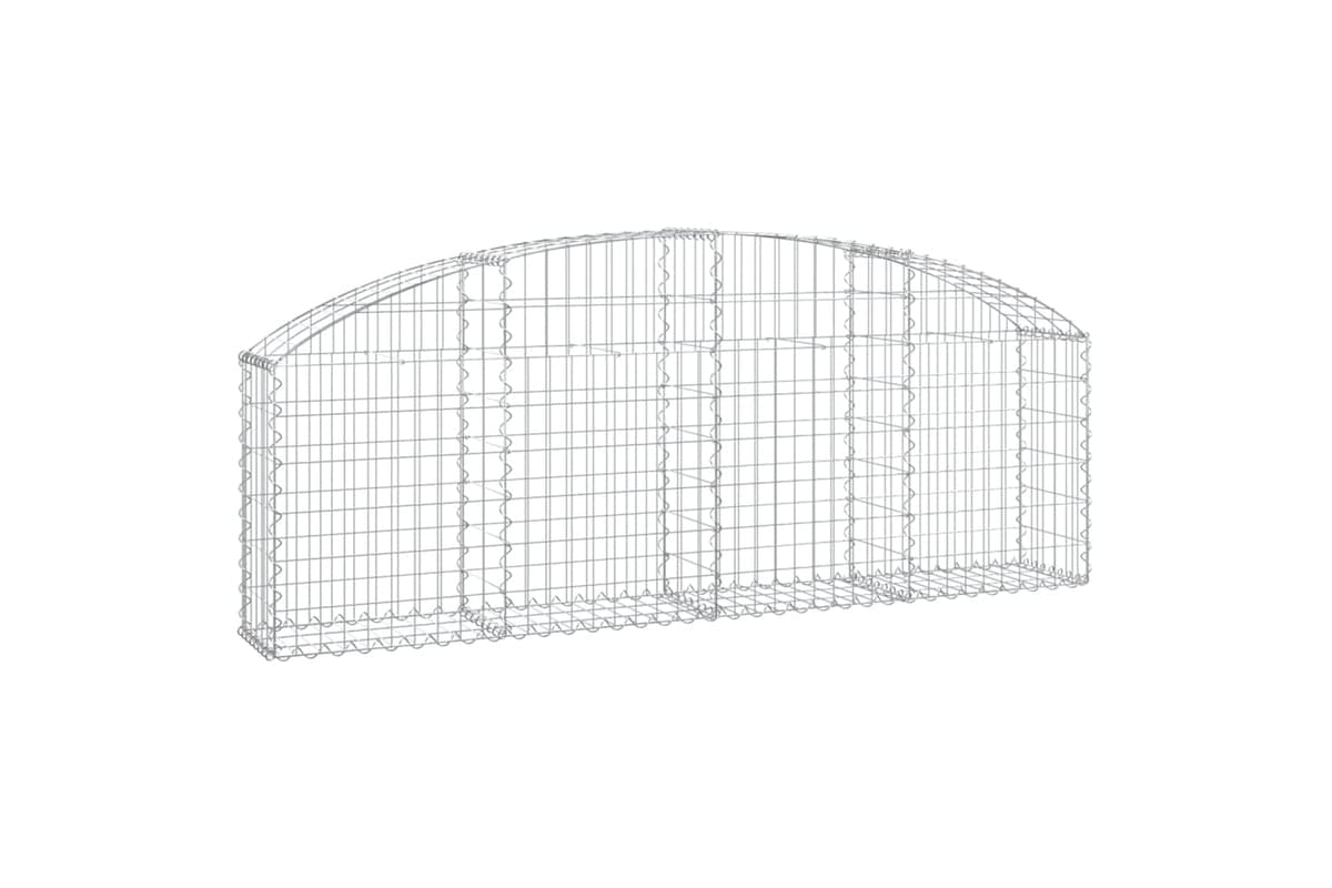 vidaXL 153463 Arched Gabion Basket 200x30x60/80cm Galvanised Iron